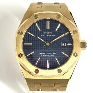TECHNOS T9539 logo Men's watch Wristwatch SS Gold